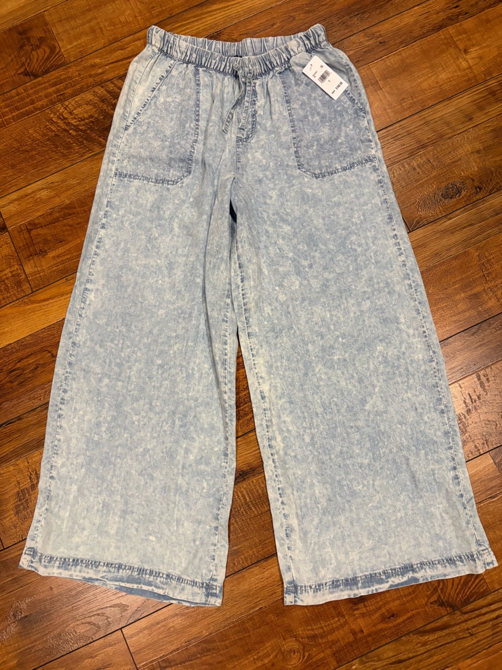 Splendid Angie Indigo Pallazo Wide Leg Pant Bleached Indigo Size S NWT $168 - Picture 8 of 10